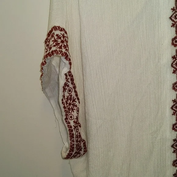Forever 21 Women's Size US S Open Front Embroidered Detail Boho Top - Picture 3 of 11
